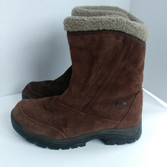Sorel Water Fall Insulated Suede Leather Winter Snow Boot 7.5 Brown - Picture 1 of 16